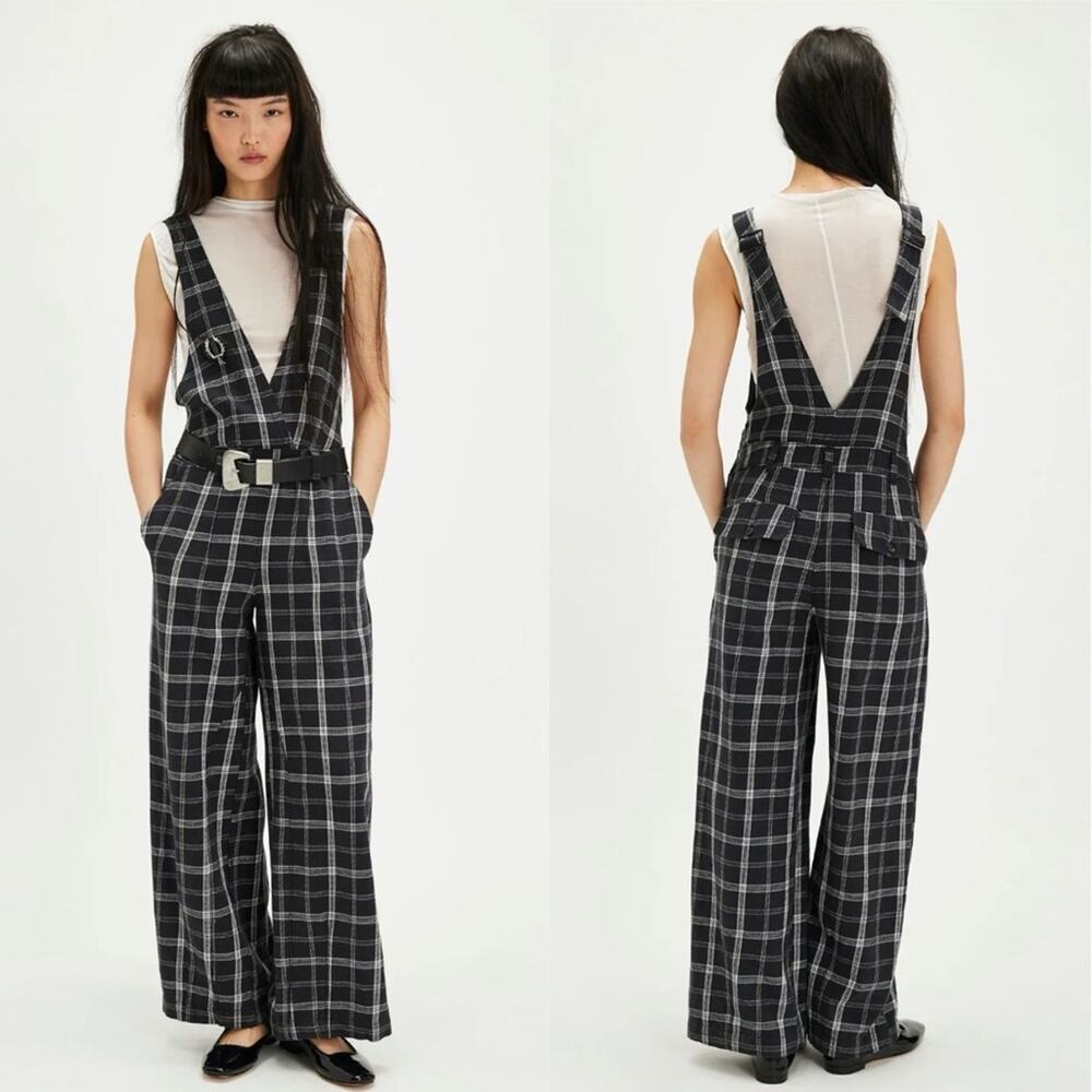 Free People Mara Overalls Black Combo 6